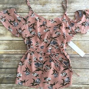 Floral cold shoulder top